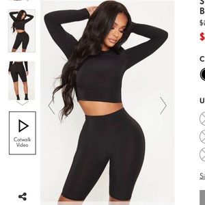 PrettyLittleThing Shape Black Knee-Length Bike Shorts, Size 8